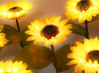 China Solar artificial sun flower lights Ground decoration lawn lamp for sale