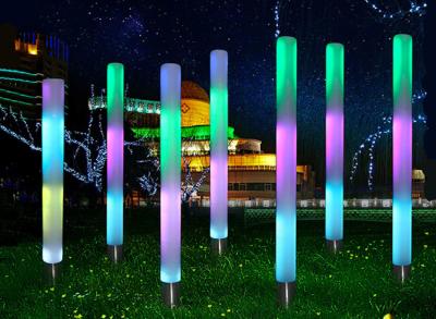 China LED luminous column 1.5m / 1.8m / 2m height colorful interactive touch light emitting column park landscape for sale