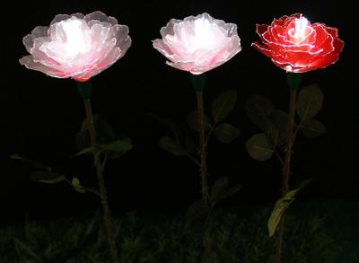 China LED Simulation Silicone Rose Lights Lawn Flower Lamp Garden Courtyard Bright Landscape Decorative for sale