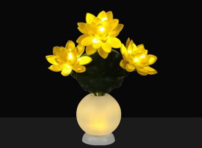 China Simulation lotus lamp LED night light fake flower indoor living room bedroom ornamental decorative lamp for sale