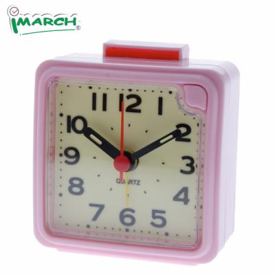 China LUMINOVA Newest iMSH BB06603 2021 Pink Factory Price Travel Table And Desk Colored Plastic Cheap Alarm Clock 6cm for sale