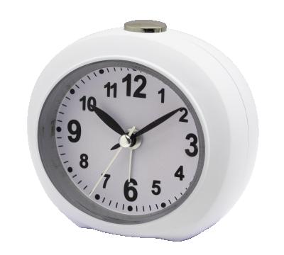 China Antique Style iMSH BB08003-WH Free Sample Crescendo Buzzer Alarm Travel Table and Desk Alarm Clock for sale