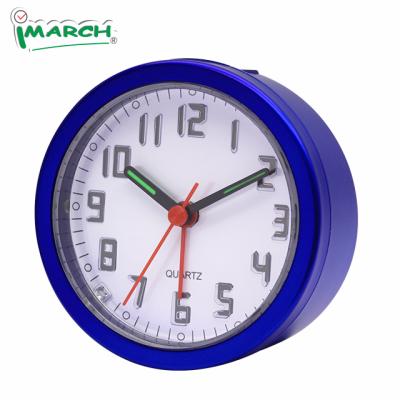 China Antique Style iMSH Round Shape LED Backlight Nap BLUE Table Alarm Clock for sale