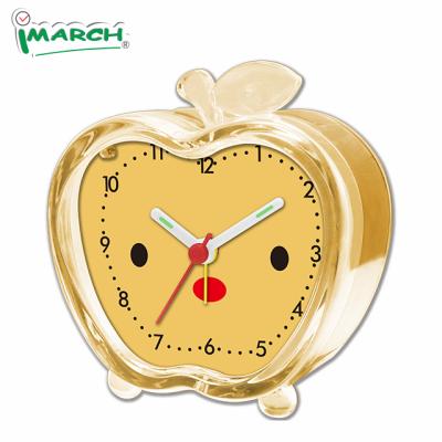 China YELLOW Calendars iMSH Apple Shape Gift Clock Beeper Alarm Table Alarm Clock for sale