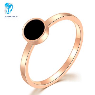 China CLASSIC hot sale stainless steel fashion 18K gold wedding couples female spot Yingzhou ring customization for sale