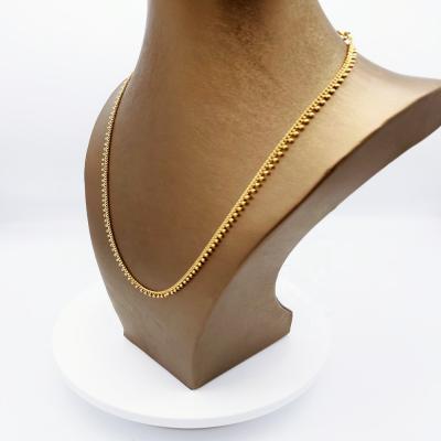 China Yingzhou CLASSIC 14k/18K Gold Plated Brass Ball Chain Necklace Pearl Tassel Chain Hip Hop Jewelry 45cm*9.1mm for sale