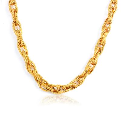 China Hiphop Low Price 8mm Gold Stainless Steel Twisted Chain Necklace for sale