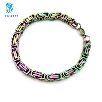 China Best Selling Trendy Mens Jewelry Accessories Stainless Steel Byzantine Chain Bracelet for sale