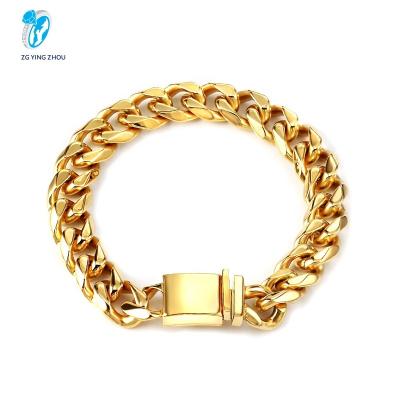 China Fashion High Quality Miami Hexagons Fast Delivery Steel Men's Unisex Cuban Chain Bracelets for sale