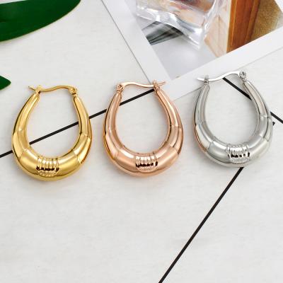 China FASHIONABLE Luxury High Quality Gold Plating Stainless Steel Circle Hoop Earrings For Women for sale