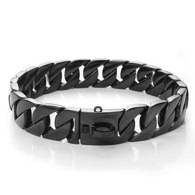 China Viable Pet Jewelry Factory Direct Supplier Stainless Steel Link Dog Collar Chain Black Cuban Necklace for sale