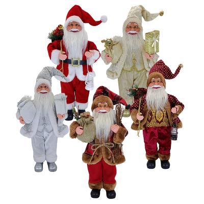 China Festival Stuff 30 cm Christmas Standing Animated Santa Claus Ornament Figurine doll adornos de navidad for sale