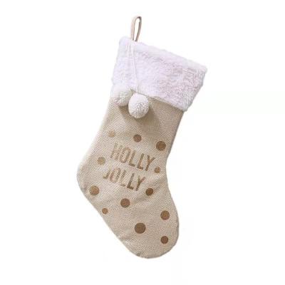 China Festival Decoration Selection H46*W126*O20cm Christmas Decoration Socks Large Size Canvas for sale