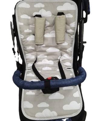 China Soft 100% Cotton Baby Stroller Liner + Pair Seat Belt Cover With Soft Comfortable Filling for sale