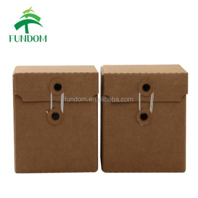 China Bulk Sale Recyclable Cheap Recycle Plain Strong Brown Kraft Paper Documents Storage Cardboard Box Corrugated With String for sale