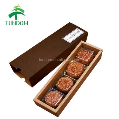 China Recyclable Custom Printing Sliding Wholesale Paper Moon Cake Drawer Box With Sleeve for sale