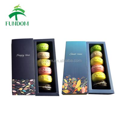 China Recyclable Custom Macaron Clamshell Printing 5 Pcs Paper Packaging for sale