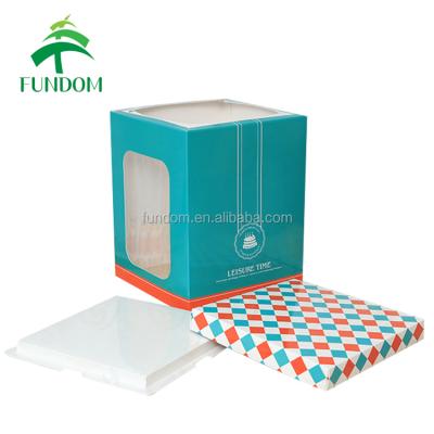 China China Recyclable Supplier Alibaba Hoop Custom Model 6 Inch 8 Inch 10 Inch Tall Cake Box With Bottom Board for sale