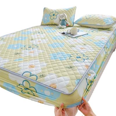 China High-end thickened anti dust mite matte sheets, washed cotton printed bedspreads, household bedspread for sale