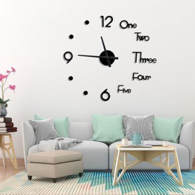 China Europe acrylic 50*50cm wall sticker clock diy simple clock living room study bedroom mute home wall clock for sale