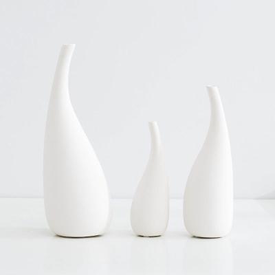 China Modern Simple Style Matte Flower Vase Decorative White Ceramic Vases for Dry Flower Table Home Decoration for sale