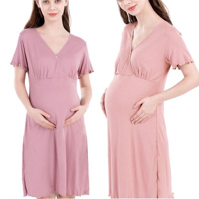 China Summer Antibacterial Wholesale Loose Crossover Clothing Women Modal Nursing Maternity Dress for sale