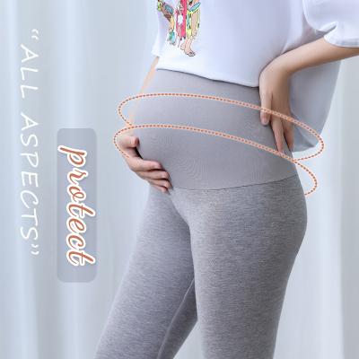 China Wholesale Maternity Wear Waist Cotton Top Antibacterial Plus Maternity Waist Support Belly Pregnant Women Legging for sale