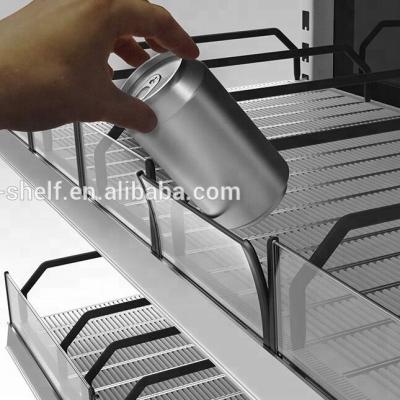 China Single Sided Auto-Feeding Beverage Gravity Roller Shelf For Fridge for sale