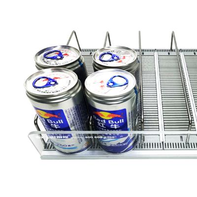 China Single-temperature Freezer Drinks Automatic Gravity Sliding Shelf Beverage Display Stand Roller Shelf for sale