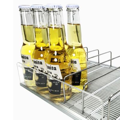 China Supermaerket Display Cooler Slides Shelf Flex Gravity Feed Shelf Sliding Support Roller Block for sale