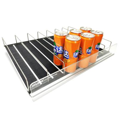 China Plastic Roller Shelf Beverage Display Stand Gravity Feeding Shelf for sale