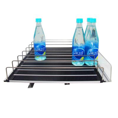 China Advertising Lighting for Shops Automatic Feeding Beverage Shelf Gliding Plastic Gravity Roller Shelf for sale