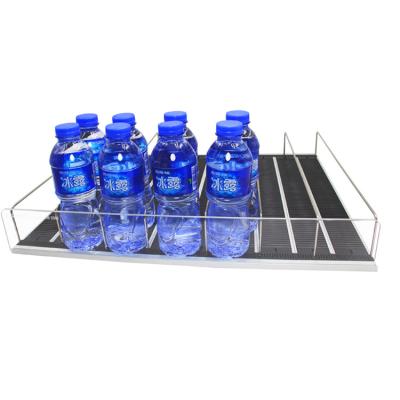 China Single Sided Supermarket Shelf Display Stand Vending Machine Fridge Rack Shelf Sliding Roller System for sale