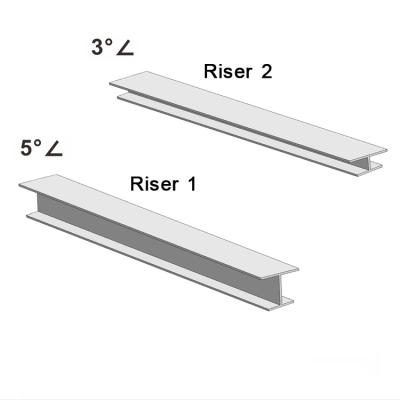 China Single Sided Aluminum Alloy Riser Riser Shelf Accessories 1 & 2 Rafter Angle Riser for sale