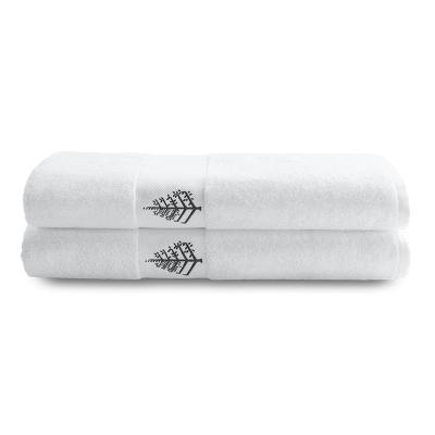 China Luxury Custom Hotel Logo Cotton Dobby Border 100% Five Star Luxury Four Seasons Bath Towel Wholesale Custom Viable With Gift Box for sale