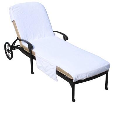 China 100% QUICK DRY Cotton Terry Toweling Sunbathing Lounge Chair Cover Holiday Garden Tourism Hotel With Pockets for sale