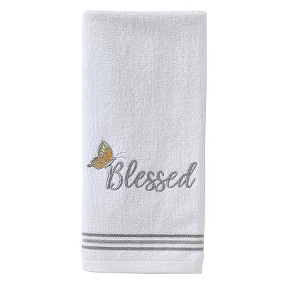 China Line 3 Luxury Custom Sustainable Wholesale 100% Cotton White Hand Embroidered Logo Towel For Hotel Spa Use for sale