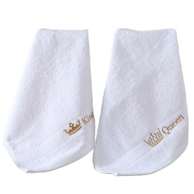 China Custom Hotel Hypoallergenic Luxury Five Star Logo Wash Cloth White Highly Absorbent Quick Dry 100% White Square Face Towel Small For Spa Bathroom for sale