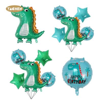 China Brithday Decor Kids Birthday Party Decoration Foil Dinosaur Baloons Set /WeedingParty Lovely/Cartoon 5pcs/set Gifts Yachen for sale