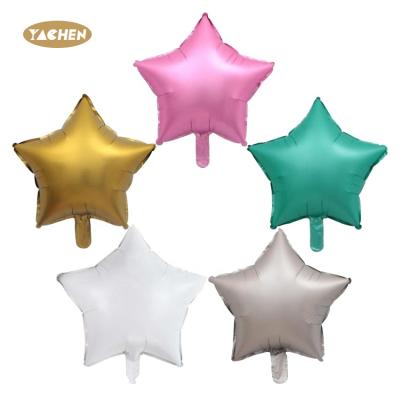 China Toy Yachen Amazon Hot Selling promotional 18 inch star pentagon matte foil star metallic balloon for birthday party for sale