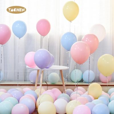 China Advertising Toy Yachen maker thickening 10 inch globos balloon latex macaroon pastel balloons 100pcs/bag for sale