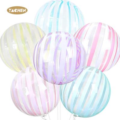 China Gift Toy TPU 18 Copy Balloon 20 Inch Crystal Striped Bobo Globos Balloons For Christmas Decoration for sale