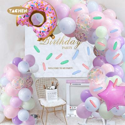 China 127pcs Toy Promotional Donut Balloon Garland Pastel Arch Set Balloons Birthday Party Valentines Day Decoration for sale