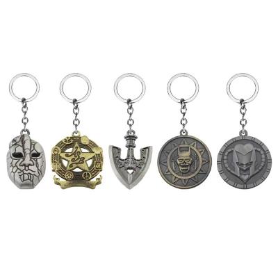 China Decoration Wholesale JOJO's Fantastic Adventure Pop It Pendant Accessories Metal Car Key Chain Accessories for sale