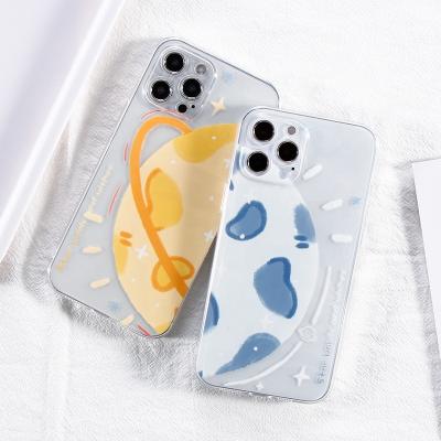 China Protect Cell Phone Hot Selling Transparent Silicone Soft Phone Case For 12 11 Pro Max With Moon Pattern Cell Phone Case for sale