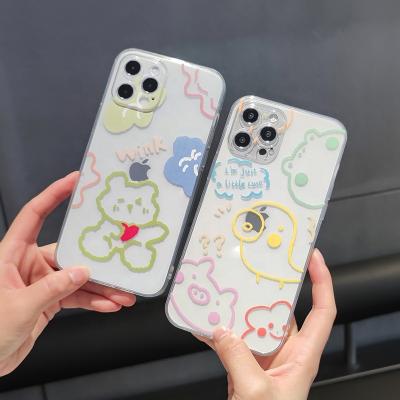 China Protect Cell Phone Wholesale Cheap Transparent Silicone Soft Phone Case For 12 11 Pro Max With Cartoon Cell Phone Case for sale