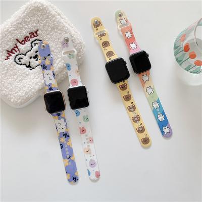 China Fashionable Wholesale Cute Design Watch Strap Cartoon Pattern Apple Watch Bands For iwatch Series 5 4 3 2 1 Smart Watch Band for sale