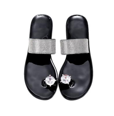 China 2022 Fashion Trend Women Bling Sandals Luxury Colorful Shoes New Shape Flat Rhinestone Slides Slippers for sale