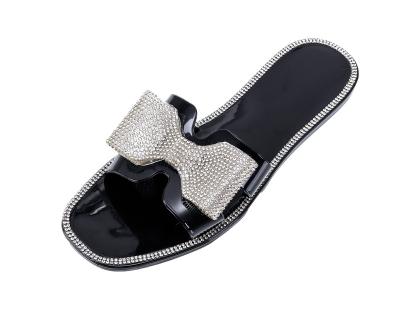 China 2022 Fashion Trend Women Bling Sandals Luxury Colorful Shoes New Shape Flat Rhinestone Slides Slippers for sale