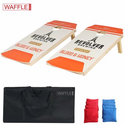 China Screwed Pocket Can Form Cornhole Wooden Game With Durable Carry Case And All Weather Cornhole Bags for sale